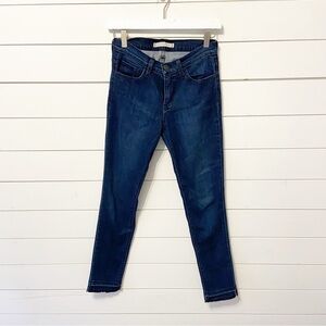 Flying Monkey | Midrise Dark Wash Skinny Jeans- Raw Hem Size 25